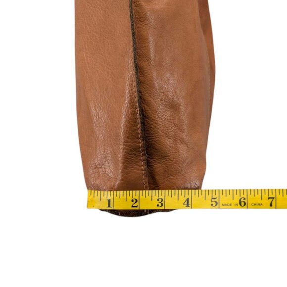 Nina Kendosa Paris Leather Tote Camel Brown Unstructured Shouldered Bag 16" - Picture 10 of 15